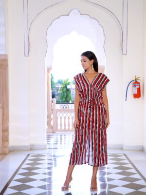 Striking Black & Red Long Dress